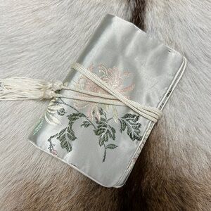 Satin Asian vibes dainty jewelry fabric pouch